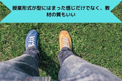 授業形式が型にはまった感じだけでなく、教材の質もいい